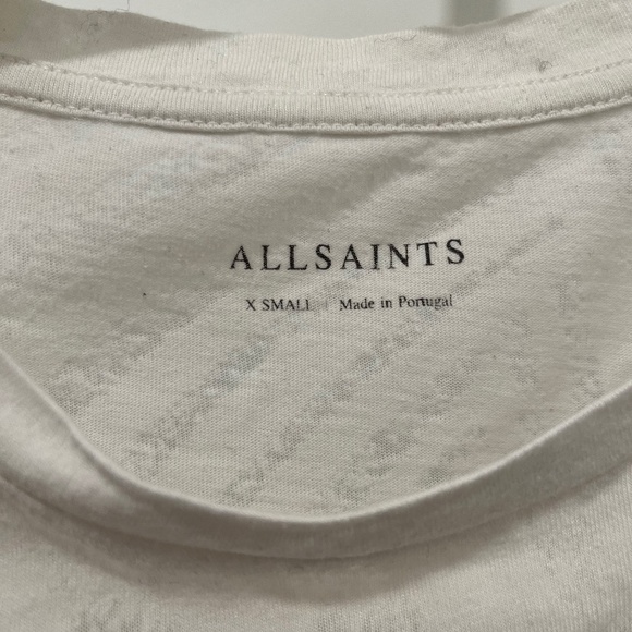 AllSaints Esme Long Sleeve T-Shirt in White size XS - Picture 2 of 2